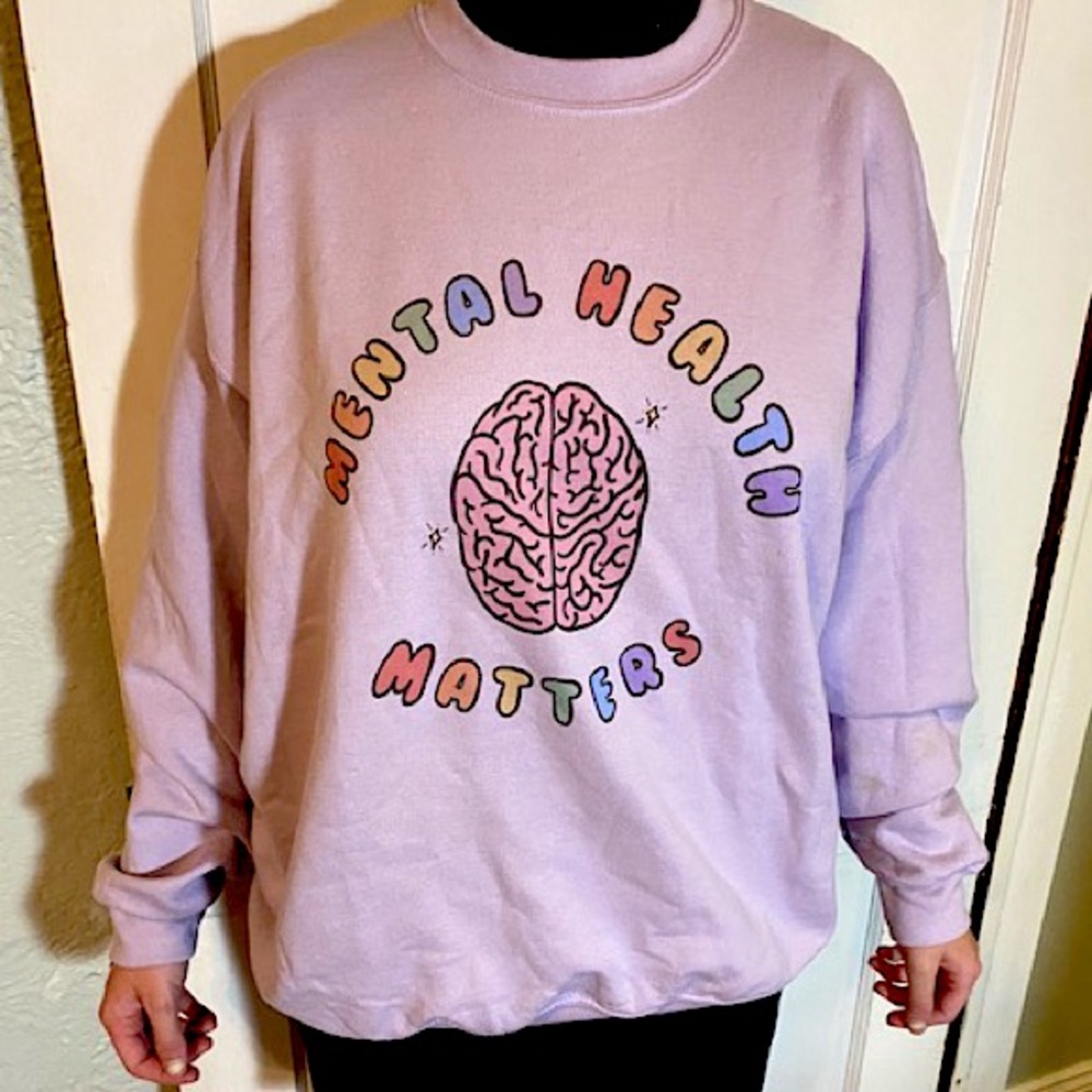 Lilac “Mental Health Matters” crewneck sweatshirt